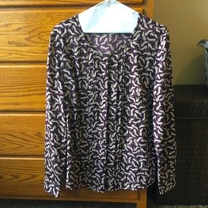 Banana Republic Blouse w/ High Heeled Shoe Pattern